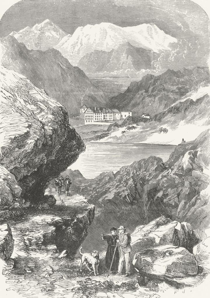 SWITZERLAND. Great St Bernard 1891 old antique vintage print picture